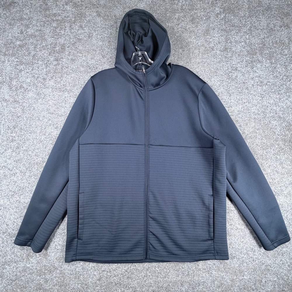Spyder Active Jacket Mens XL Blue Stretch Performance Hiking Hooded‎ Full Zip